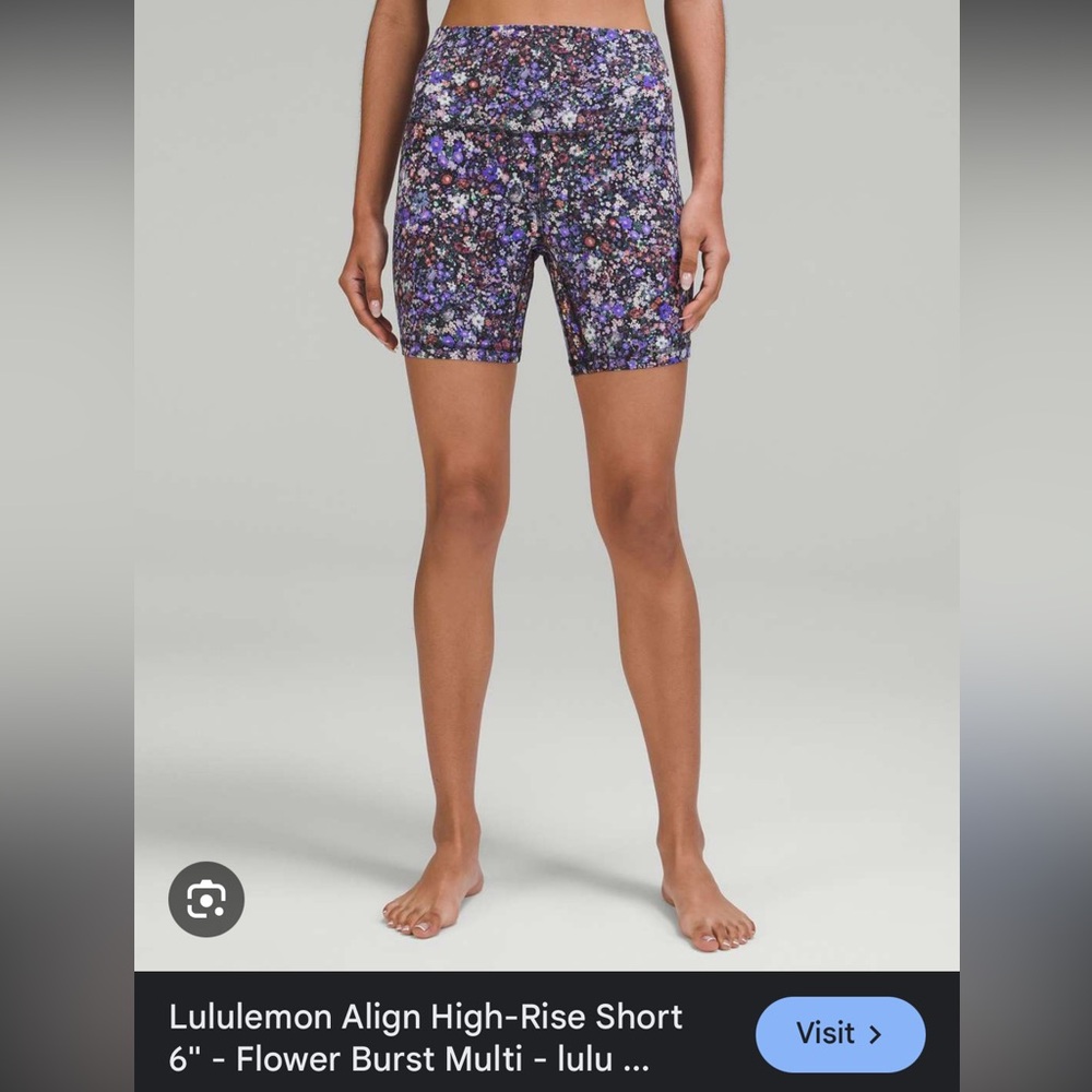 Lululemon athletica align floral burst 6inch biker shorts